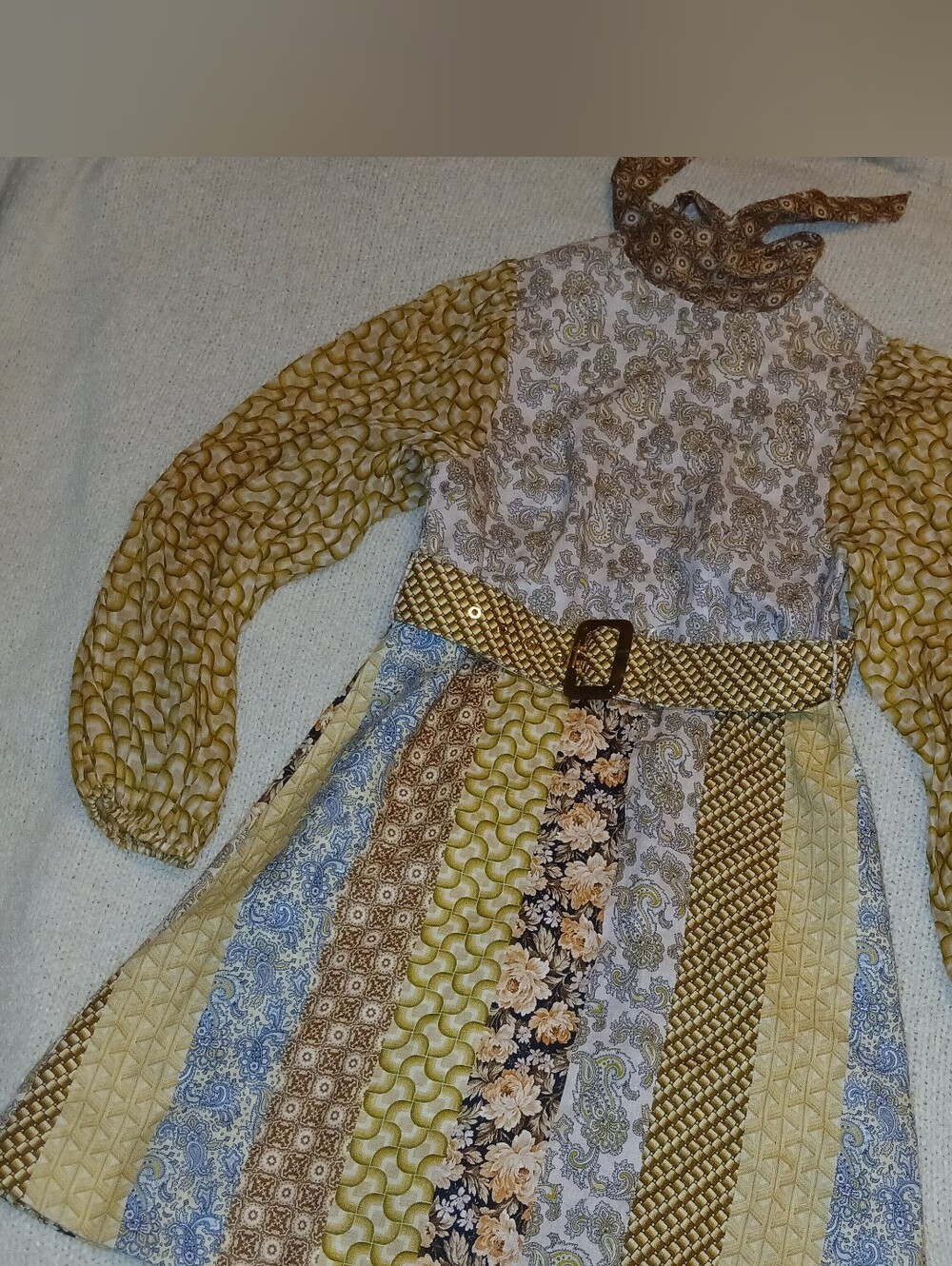 Zimmermann Belted Multi Print Linen Dress